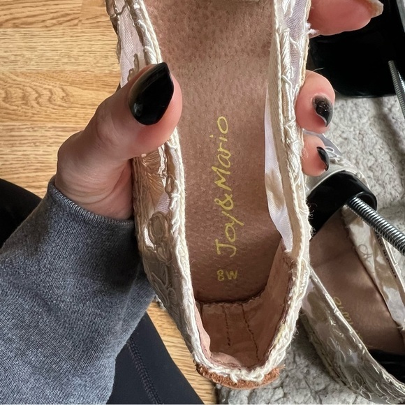 JOY&MARIO Handmade Women’s Slip-On Espadrille Mesh Loafers Flats in Beige Sz 40 - Picture 8 of 9